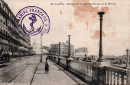 CPA - ALGER - Boulevard De La République Et La Mairie - Edition ... (Cachet Militaire) - Algiers