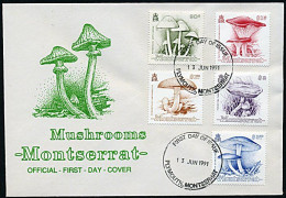 Montserrat N° 759 à 763 Sur Enveloppe 1er Jour - Champignons (3 P7) - Montserrat