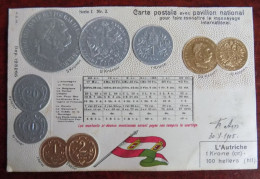 Cpa Représentation Monnaies Pays ; L'Autriche - Monnaies (représentations)