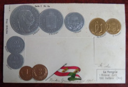 Cpa Représentation Monnaies Pays ; La Hongrie - Münzen (Abb.)