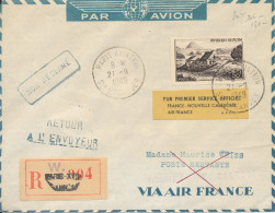 France Registered Cover First Flight Air France  France - Nouvelle Caledonie 21-9 1949 - Brieven En Documenten