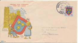 France FDC 29-9-1953 Berry Rue De Dun Bourges With Cachet The Cover Is A Little Damaged At The Top - 1950-1959