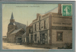 CPA (28) BAILLEAU-le-PIN - Vue De L'Epicerie Et Vins De Duplant, Rue Principale En 1916 - Carte Colorisée D'aspect Toilé - Autres & Non Classés