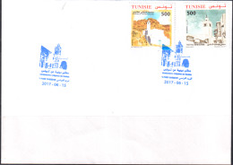 2017-Tunisie-mosquée: Chenini & Sidi Boussaid, Série Complète Timbre Sur Envelope Cachet 1er Jour-   2V- MNH***** - Posta