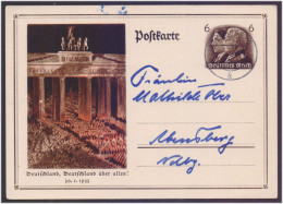 German Nazi Parade Brandenburg Gate Berlin ADOLF HITLER BECOMES CHANCELLOR, Nazi Assumption Of Power, War POST CARD 1933 - WW2