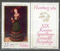 POLAND MNH ** 2732 TABLEAU DE LUCAS CRANACH : PORTRAIT D'UNE PRINCESSE ALLEMANDE - Nuovi