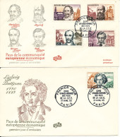 France FDC 27-4-1963 Famous People Complete Set Of 5 On 2 Covers With Cachet - 1960-1969