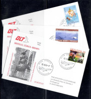 2004 Zurich - Bremen + UNG + Vaduz    First Flight, Erstflug, Premier Vol ( 3 Covers ) - Autres (Air)