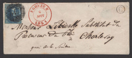 Léopold I Sur Petite Enveloppe Sans Intérieur EGHEZEE à CHARLEROI 6 Aout 1851 + Cachet Fact  België Belgique - 1883 Leopold II