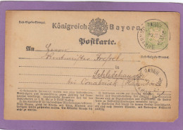 P 2 I.GANZSACHE AUS WÜRZBURG NACH SCHLEDERHAUSEN. - Postal  Stationery