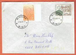 37P - Relais Rivière 1982 Vers Bas-Oha - Postmarks With Stars