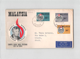 1572 01  FDC MALAYSIA TAIPING PERAK PEMBELA HAK2 MANUSIA ELEANOR ROOSVELT - SAMPUL SURAT HARI PERTAMA - Malesia (1964-...)