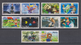 Yvert 3842 / 3851 Oblitérés En Paires Les Jeux Vidéo Pac-Man Spyro Mario Adibou Rayman Lara Croft Donkey Kong - Used Stamps