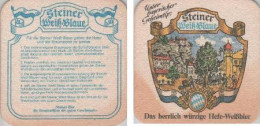 5002719 Bierdeckel Quadratisch - Steiner Weiß-Blaue Hefe-Weissbier - Bierdeckel