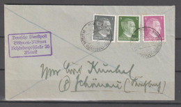 DR MiNr. 781, 784, 785 Auf Portogerechten Fernbrief Von Prag  (0754) - Occupation 1938-45