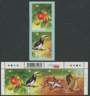 Singapore:Unused Stamps Strips Fruits, Bird, Seastar, Seahorses, 2004, MNH, Corner - Autres & Non Classés