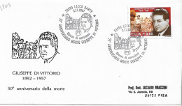 Fdc Ditta Ignota: GIUSEPPE DI VITTORIO (2007); No Viaggiata; Annullo Speciale Lecco Dante - FDC