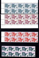 FRANCE - 1987 Timbres Préoblitérés Série Complète En Blocs De 10 Dont 1 Coin Daté - 1964-1988