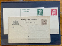 BAYERN - BAVIERA - TRE INTERI POSTALI NUOVI PERFETTI - Postal  Stationery