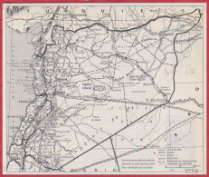 Syrie. Carte Avec Voie Ferrée, Route, Piste, Pipeline En Service Et En Construction, Gisement De Pétrole. Larousse 1960. - Documents Historiques