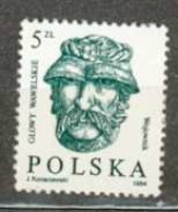 POLAND MNH ** 2737 TETE SCULPTEE DU CHATEAU WAWEL CRACOVIE, TETE DE GUERRIER - Unused Stamps