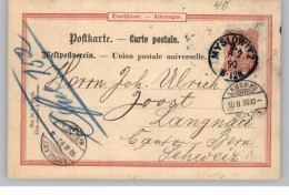 OBER - SCHLESIEN - MYSLOWITZ / MYSLOWICE, Postgeschichte, GA 1890 In Die Schweiz, Schweizer Bahnpost / Ambulant - Schlesien