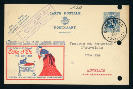 Carte Postale - Belgique - Côte D'Or - Chocolat - Lettre Adressée Aux Feutres Et Amiantes D'Auvelais (CP24824) - Alimentare