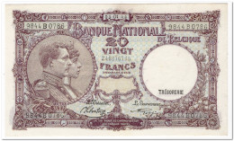 BELGIUM,20 FRANCS,1944,P.111,AU-UNC - Andere & Zonder Classificatie