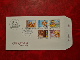LETTRE CARTE LUXEMBOURG 1984 FDC SERIE CARITAS - Sonstige & Ohne Zuordnung