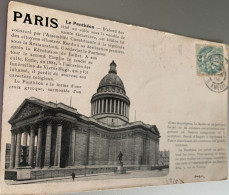75 Paris 1904 Le Pantheon Dome Portique Colonnes Statue -dos Simple -ed Carte Touriste 1 - Other Monuments