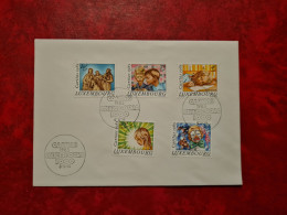 LETTRE CARTE LUXEMBOURG 1985 FDC SERIE CARITAS - Other & Unclassified