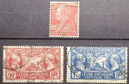 N° 243 à 245 M.Berthelot 90c Rouge + Légion Américaine 90c Et 1f50. USED - Used Stamps