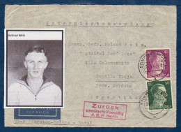 Letter To GRAF SPEE Marine (Helmut WEIS), Stimpfach To Capilla Vieja, Cordoba, 1943, Front Cover  SEE DESCRIPTION  (046) - Brieven En Documenten