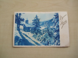 Carte Postale Ancienne BONNE ANNEE Paysage Enneigé - New Year