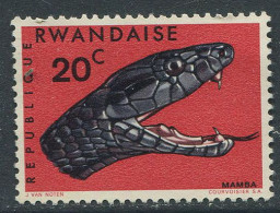 Rwanda:Rwandaise:Unused Stamp Snake, Mamba, MNH - Serpents