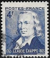N° 619  FRANCE  -  1944  -  CLAUDE CHAPPE  -  OBLITERE - Gebruikt