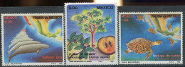 Mexico:Unused Stamps Mexico Fauna And Flora, Whales, Turtles, Tree, 1982, MNH - Baleines
