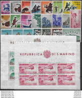 1961 San Marino Annata Completa 22v. + 2 MS MNH - Autres & Non Classés