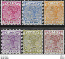 1884-90 Bahamas Vittoria 6v. MNH SG N. 47/57 - Other & Unclassified