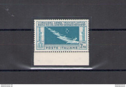 1930 Regno D'Italia , Crociera Transatlantica Del Generale Balbo, 7,70 Celeste C - Other & Unclassified