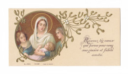Vierge à L'Enfant, Vœux, Gui, Gaufrée, éd. B.L. N° 13102 - Images Religieuses