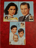 LETTRE CARTE LUXEMBOURG 1988 FDC SERIE 3 CARTES JUVALUX FAMILLE ROYAL - Altri & Non Classificati