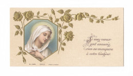 Vierge Marie, Vœux, Roses, Gaufrée, éd. B.L. N° 13103 - Santini