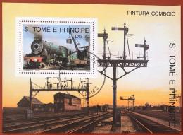 São Tomé And Príncipe - Locomotives - 1989 - Foglietto MNH - Sao Tome Et Principe