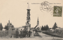 CARTE POSTALE ORIGINALE ANCIENNE : SAINT OUEN SUR ITON EGLISE PLACE PUBLIQUE ET PHARE SOLLEROT ANIMEE ORNE (61) - Autres & Non Classés