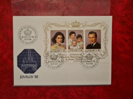 LETTRE CARTE LUXEMBOURG 1988 FDC JUVALUX BLOC FAMILLE ROYALE - Other & Unclassified