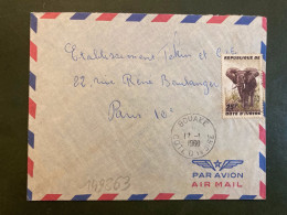 LETTRE Par Avion Pour La FRANCE TP ELEPHANT 25F OBL.17-1 1960 BOUAKE - Ivory Coast (1960-...)