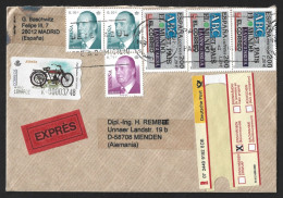 Motorcycle New Hudson 1914. Carta Exprès De Madrid Stamps Newspapers And King Of Spain.Motorrad New Hudson 1914. Carta E - Motos