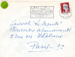 RHONE - Dépt N° 69 = LYON BROTTEAUX (6e ARR.) 1963 = FLAMME Non Codée = SECAP' Les PTT Vous Offrent SITUATIONS ... ' - Mechanical Postmarks (Advertisement)