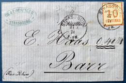 ALSACE LORRAINE Lettre N°5 Oblit CAD Allemand STRASSBURG IM ELSSAS 21 9 1871 Pour BARR TTB - Other & Unclassified